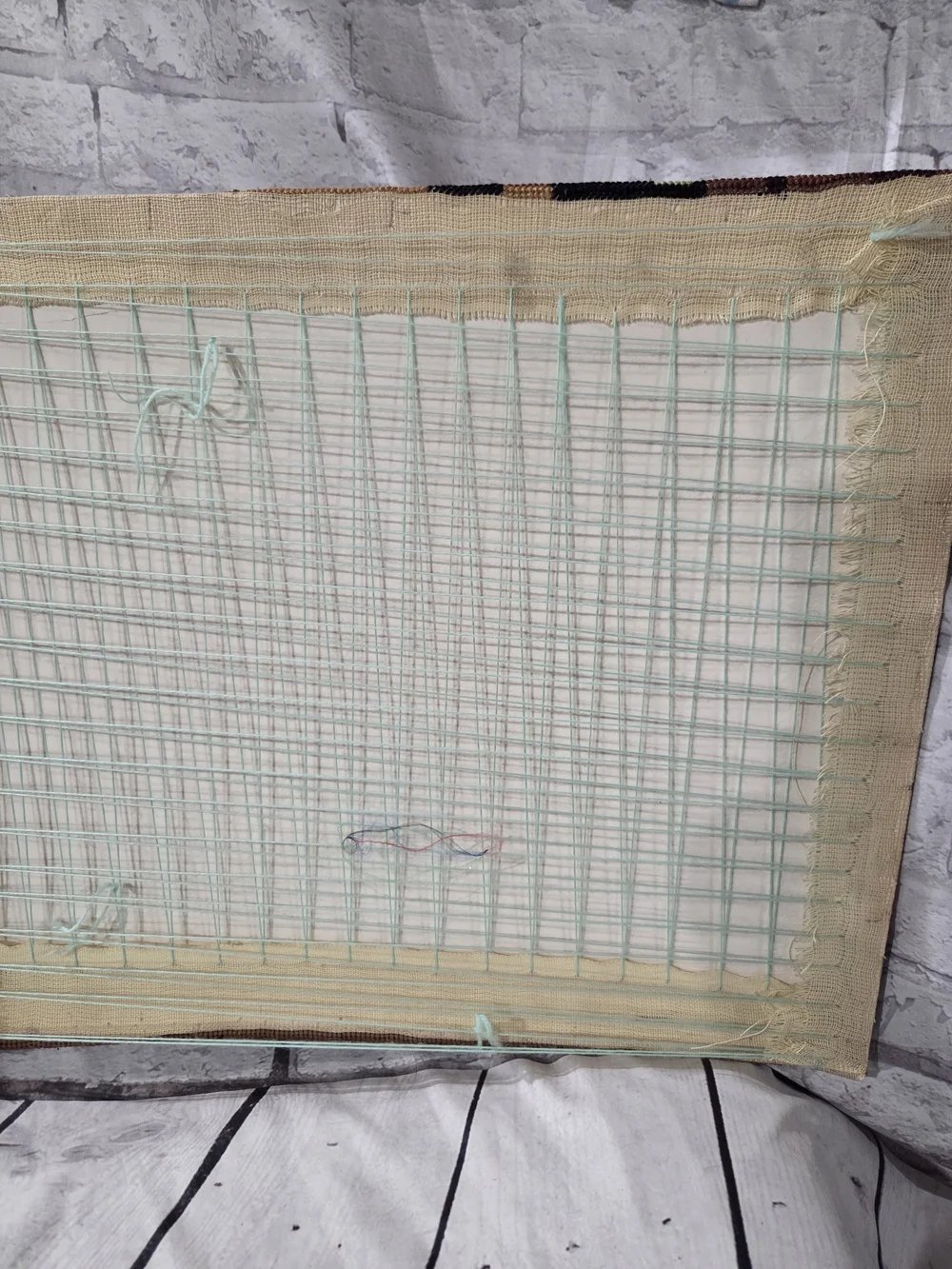Handcrafted Wall Tapestry Panel. Vintage Needlepoint